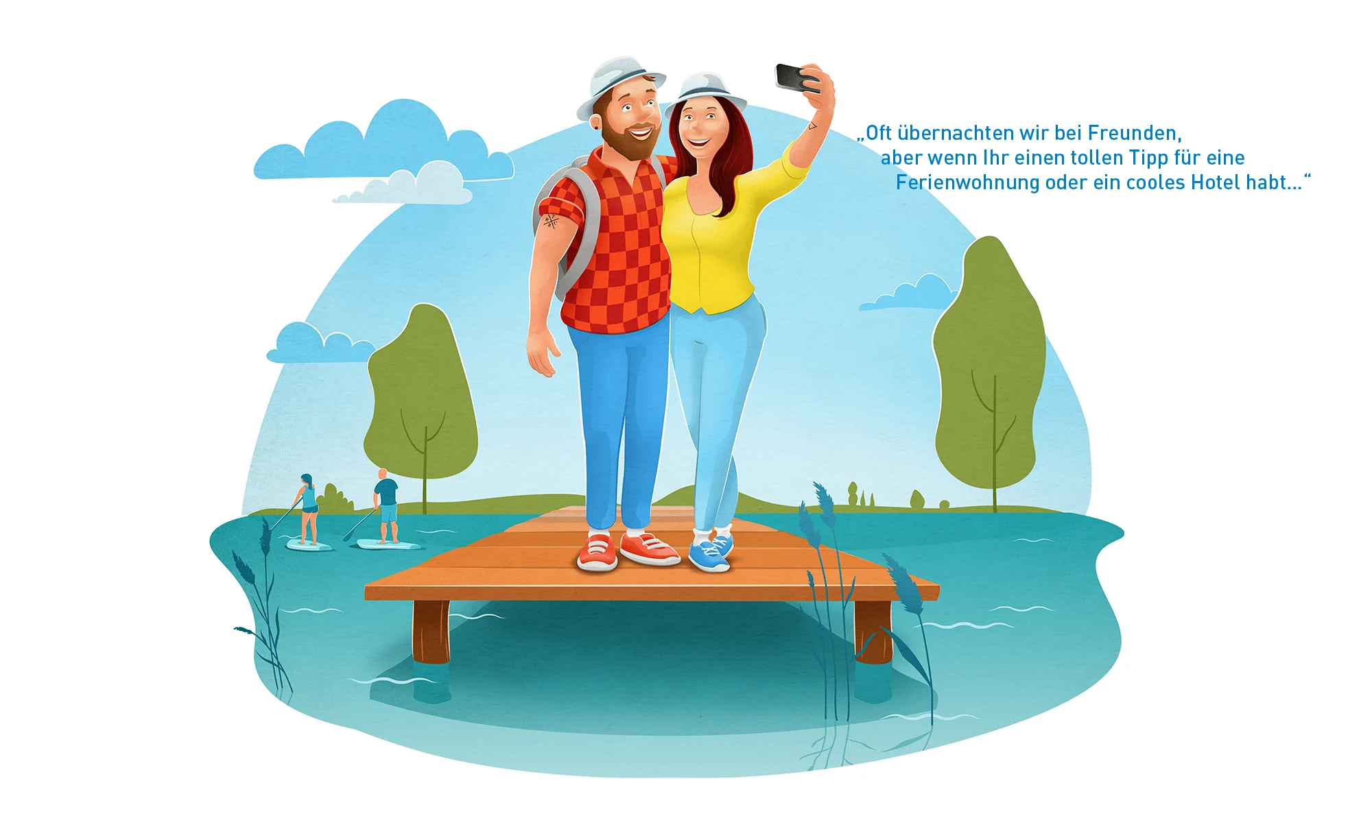 Illustration der touristischen Zielgruppe „Eventorientierte Smartshopper“ mit kleinerem Urlaubsbudget