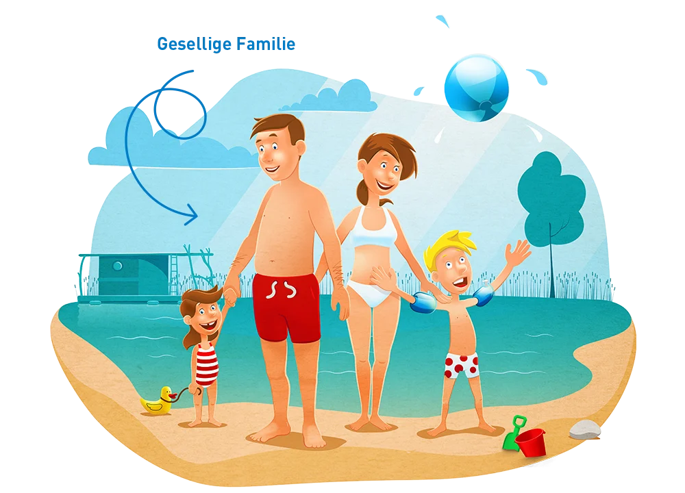 Zielgruppenillustration Reiseland Brandenburg: Die gesellige Familie