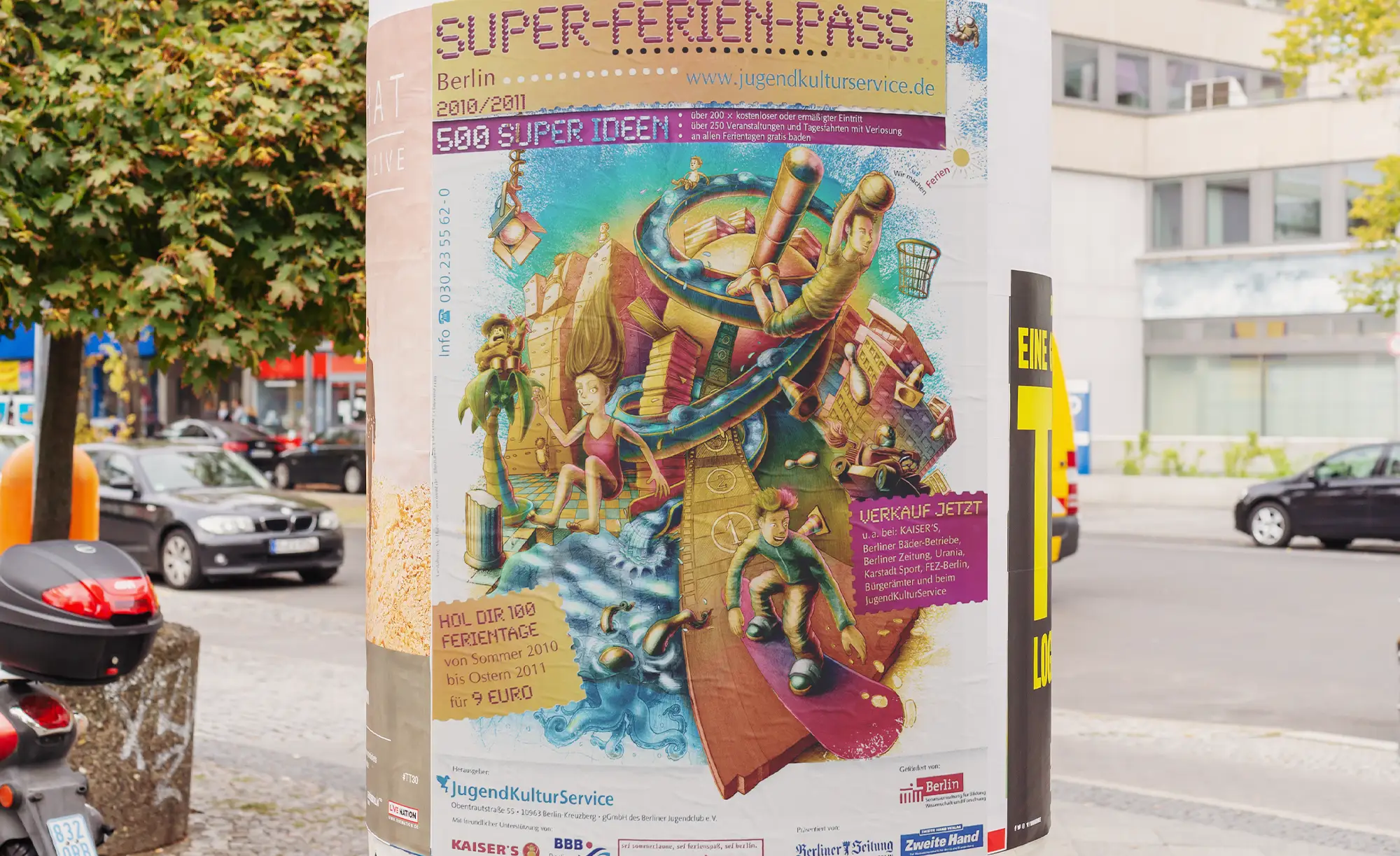 Posterillustration für den Jugendkulturservice Berlin auf Litfaßsäule