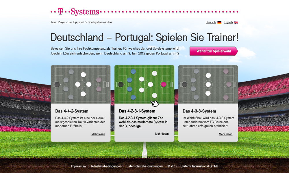 Screen Design für die App Team Player – Das Tippspiel