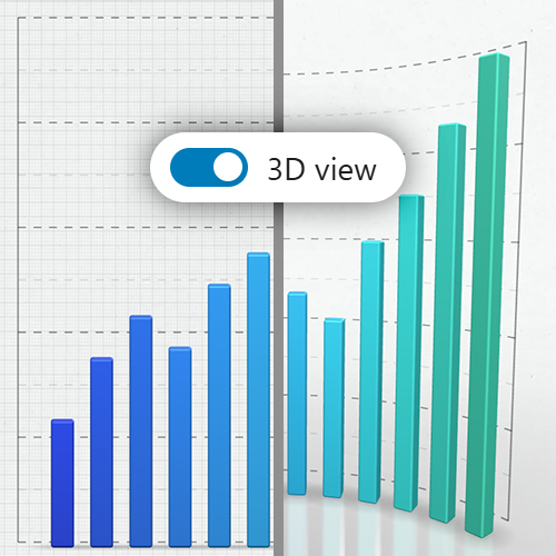 Backend Diagramm-Plugin: 2D/3D Schalter für interaktives Diagramm